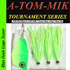 A-TOM-MIK ATR-003 Rhys/A-TOM-MIK Green/Chart. Glow Meat Rig Lures
