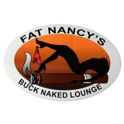 Fat Nancy's Tackle Shop Buck Naked Lounge (COLORED) Decals